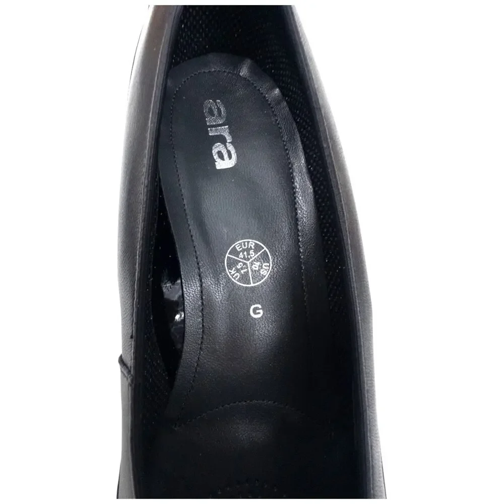 Ara Aron Wedge Flats Black Patent Women's size 10 Wide Square Toe Ballet